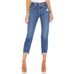 Levi’s 501 High Rise Mom Jeans Tapered Leg Cropped Size 26
